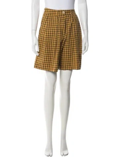 Pre-owned Meadows Plaid Print Mini Shorts In Multicolor
