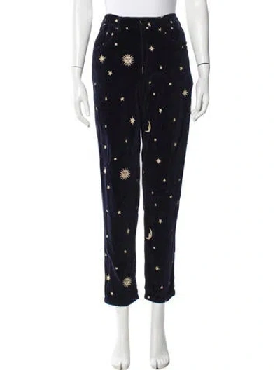 Pre-owned Meadows Printed Straight Leg Pants In Blue