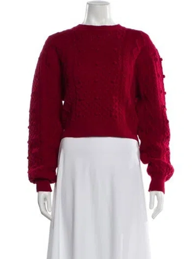 Pre-owned Meadows Wool Bateau Neckline Sweater In Red