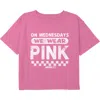 Mean Girls Girl's  On Wednesdays We Wear Pink Checkered  Graphic T-shirt In Pink
