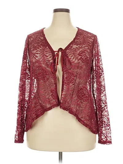 Pre-owned Meaneor Long Sleeve Blouse In Burgundy