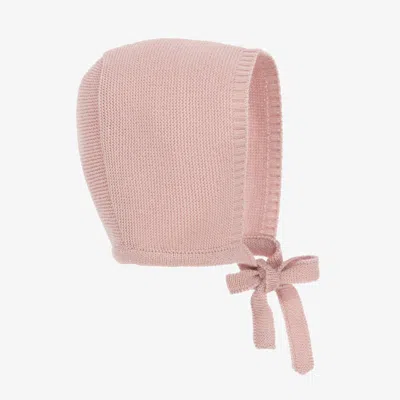Mebi Baby Girls Pink Knitted Bonnet