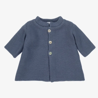 Mebi Babies' Blue Knitted Coat In Gray