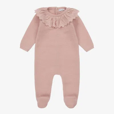 Mebi Girls Pink Knitted Babygrow