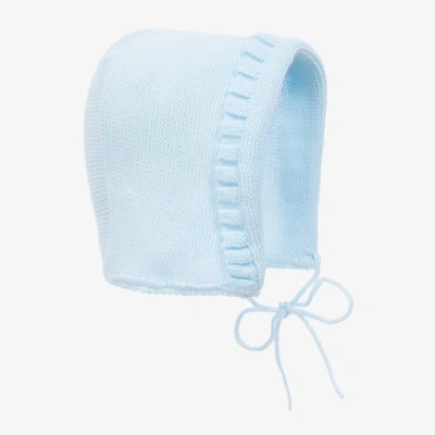 Mebi Pale Blue Knitted Baby Bonnet