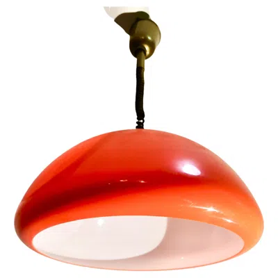Pre-owned Meblo Harvey Guzzini Pendant Light, Mid-century Modern, Slovenia, 1970s In Red