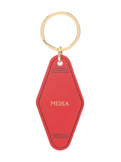 Medea Debossed-slogan Keyring In Red