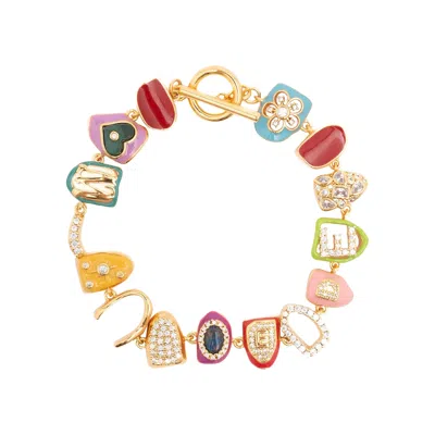 Pre-owned Medea Erin Taylor Bracelet With Enamel 'multicolor'