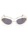 Medea Smack Oval-frame Sunglasses In Smack Clear Black