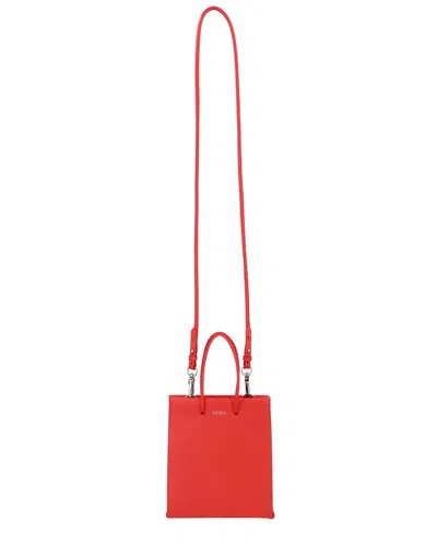 Medea Leather Tote In Red