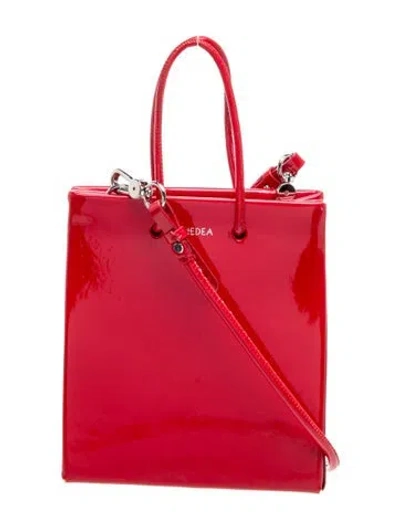Pre-owned Medea Patent Leather Bucket Bag In Red