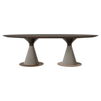 Pre-owned Medea Savini Oval Table In Gray