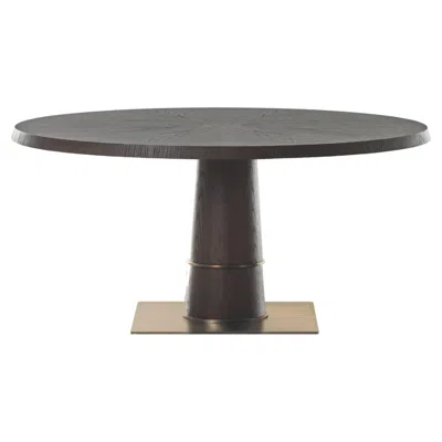 Pre-owned Medea Tower Round Table In Brown