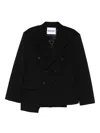 Medeea Asymmetric Double-breasted Blazer In Black