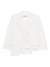 Medeea Asymmetric Double-breasted Blazer In White