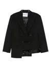 Medeea Asymmetrical Double-breasted Blazer In Black