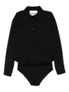 Medeea Button Bodysuit In Black