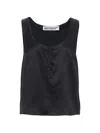 Medeea Button-placket Racerback Top In Black