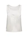 Medeea Button-placket Racerback Top In White