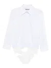 Medeea Cotton Shirt Bodysuit In White