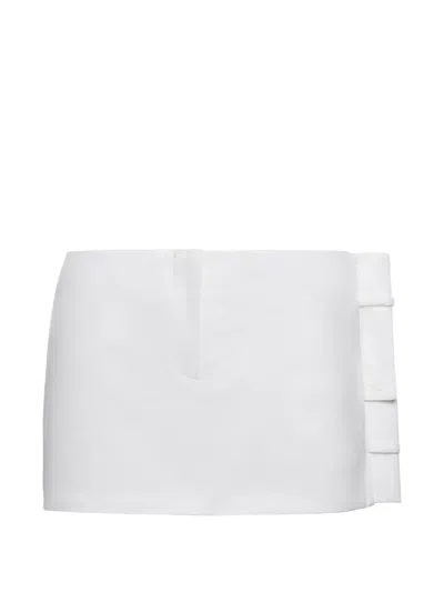 Medeea Deconstructed Waistband Mini Skirt In White