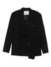 Medeea Double-breasted Wool Blazer In Black