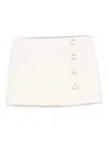 Medeea Ring-detail Asymmetric Skirt In White