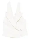 Medeea Ring-detail Vest In White