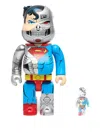 Medicom Toy Be@rbrick Cyborg Superman Figurine (set Of Two) In Multi
