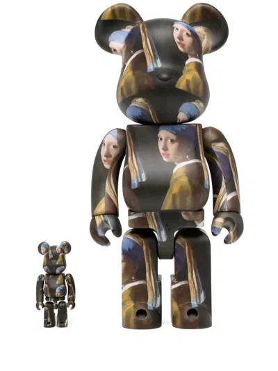 Medicom Toy Bearbrick Girl With Pearl Earring Ornament Set In Multicolour