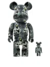 Medicom Toy Set "riot Cop Brandalism X Banksy" Be@rbrick 400% And 100% In Black