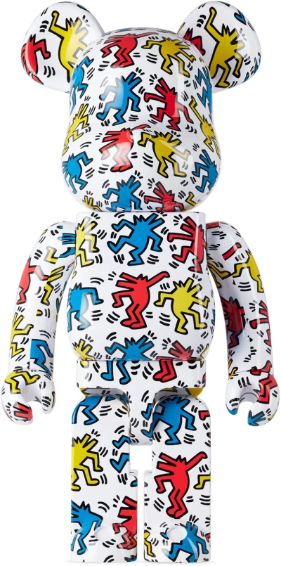 Medicom Toy White Keith Haring #9 1000% Bearbrick In Multi