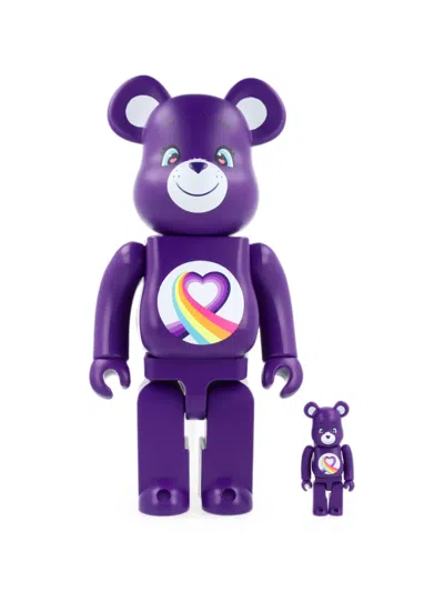Medicom Toy X Care Bears™ Rainbow Heart Bear Be@rbrick Figuren (2er-set) In Purple