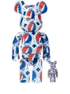 Medicom Toy X Grateful Dead Steal Your Face Be@rbrick 100% And 400% Figure Set In White