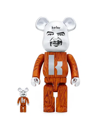 Medicom Toy X Kolor Be@rbrick 100% 400% Figurine Set In Brown