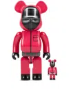 Medicom Toy X "squid Game Guard (square)" Be@rbrick 100% And 400% Figure Set In Red