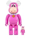 Medicom Toy X The Flintstones Dino Be@rbrick 100% And 400% Figure Set In Pink