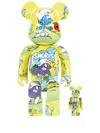 Medicom Toy X The Smurfs (the Purple Smurfs) Be@rbrick 100% And 400% Figure Set In Yellow