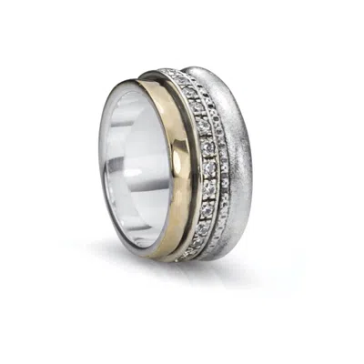 Meditation Rings Enlighten Ring In Silver/yellow Gold
