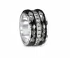 Meditation Rings Women's Untold Ring In Silver Black Cz In Silver
