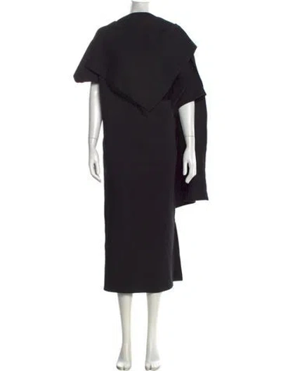 Pre-owned Meem Label Asymmetrical Midi Length Dress In Black