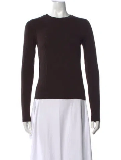 Pre-owned Meem Label Crew Neck Long Sleeve Top In Brown