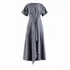 Meem Label Women's Baxter Grey Grid Wrap Dress In Grey