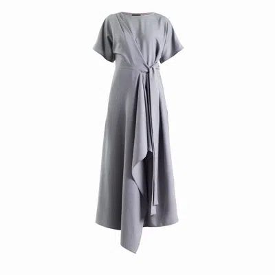 Meem Label Women's Black / Grey Baxter Light Grey Wrap Dress In Black/grey