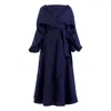 Meem Label Women's Blue Crawford Navy Midi Dress In Blue