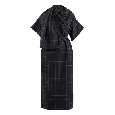 Meem Label Women's Dexter Black Grid Dress