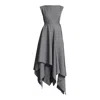 Meem Label Women's Grey / White Tolson Grey Grid Maxi Dress In Grey/white