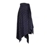 Meem Label Women's Klum Wrap Skirt In Black Grid In Blue