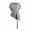 Meem Label Women's Theo Light Grey Asymmetric Top In Grey