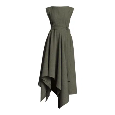 Meem Label Women's Tolson Green Asymmetric Dress